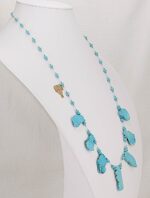 Necklace handmade of genuine turquoise slabs.