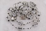 Necklace made of vintage Venetian sterling silver and black glass beads.