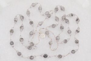 Smokey and clear quartz necklace.