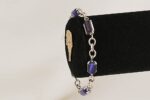 Deep purple quartz crystal bead bracelet with solid sterling silver.