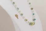 teal blue glass beaded necklace