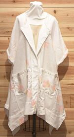 White Italian linen cloak with front pockets.