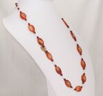 Deep rust orange agate necklace