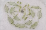 Necklace made of raw chrysolite slabs and peridot.