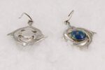 Sterling silver, Eilat stone, dolphin earring set.