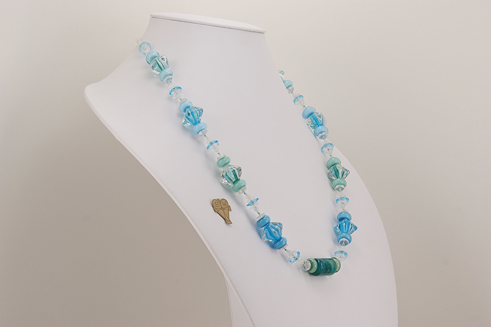 blue moonstone aquamarine beaded necklaces