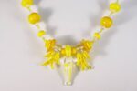Yellow, handmade glass bead necklace