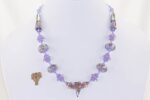 Purple violet and amethyst beaded necklace.