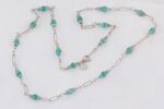 Necklace with natural turquoise and sterling silver.
