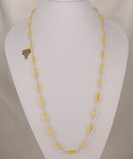 Bright yellow and orange handmade glass bead necklace with vintage Japanese beads.
