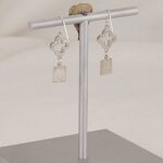 Handmade solid sterling silver quatrefoil earrings.