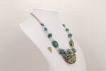 necklace handmade blue green glass beads