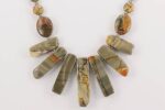 Necklace made with grey picture jasper.