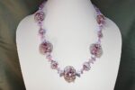 Handmade lavender sea anemone necklace