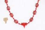 One of a kind, red Venetian glass bead necklace.