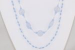 Vintage Venetian blue glass bead chalcedony and calcite necklace