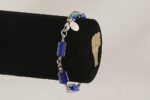 Cobalt glass bead bracelet with sterling silver.