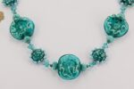 turquoise and teal glass beaded necklace