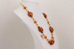 orange and brown sea anemone necklace