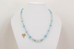 turquoise colored glass bead necklace