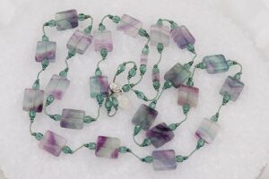 Teal and purple tourmaline necklace