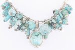 Turquoise and sterling silver statement necklace.