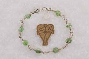 Green rutile quartz and sterling silver bracelet