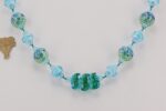 turquoise teal glass beaded necklace