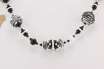 black and white glass bead necklace