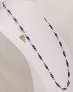 Deep purple, amethyst and white quartz necklace.