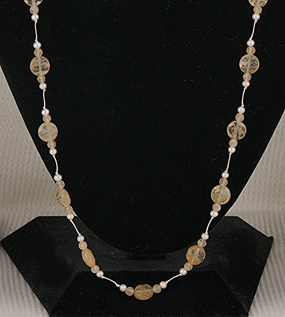 Rutilated quartz necklace