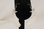 Handmade, sterling silver, flat plate, fish bone earrings.