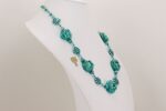 teal and turquoise glass beaded necklace