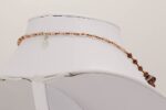 Brown, copper and grey colored glass bead necklace.
