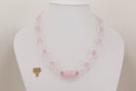 soft cotton candy glass bead necklace