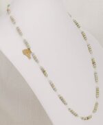 One of a kind, handmade necklace with American pixie turquoise and jasper, rondel, beads.