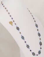 Purple Murrono glass and picture jasper beaded necklace.