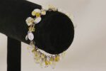 Venetian, lemon yellow, millefiori bead and sterling silver bracelet.