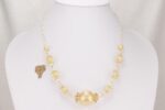 One of a kind gold quartz glass bead necklace.