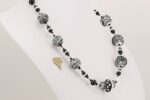 black and white glass bead necklace