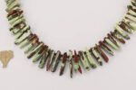 Handmade watermelon bamboo coral necklace.