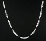 Natural clear, raw, quartz, crystal necklace with moonstone beads.