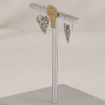 Handmade sterling silver artistic imprinted earrings.