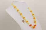 Handmade yellow and orange glass bead necklace