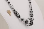 black and white glass spinel necklace