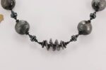 black grey silver accented glass bead necklace