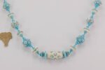 Turquoise and colored glass bead necklace