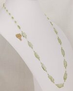 Handmade, apple green, chrysolite, slabs and peridot beaded necklace.