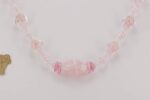 soft pink glass bead necklace with rose quartz