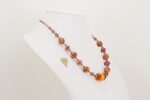 handmade orange and purple glass bead necklace